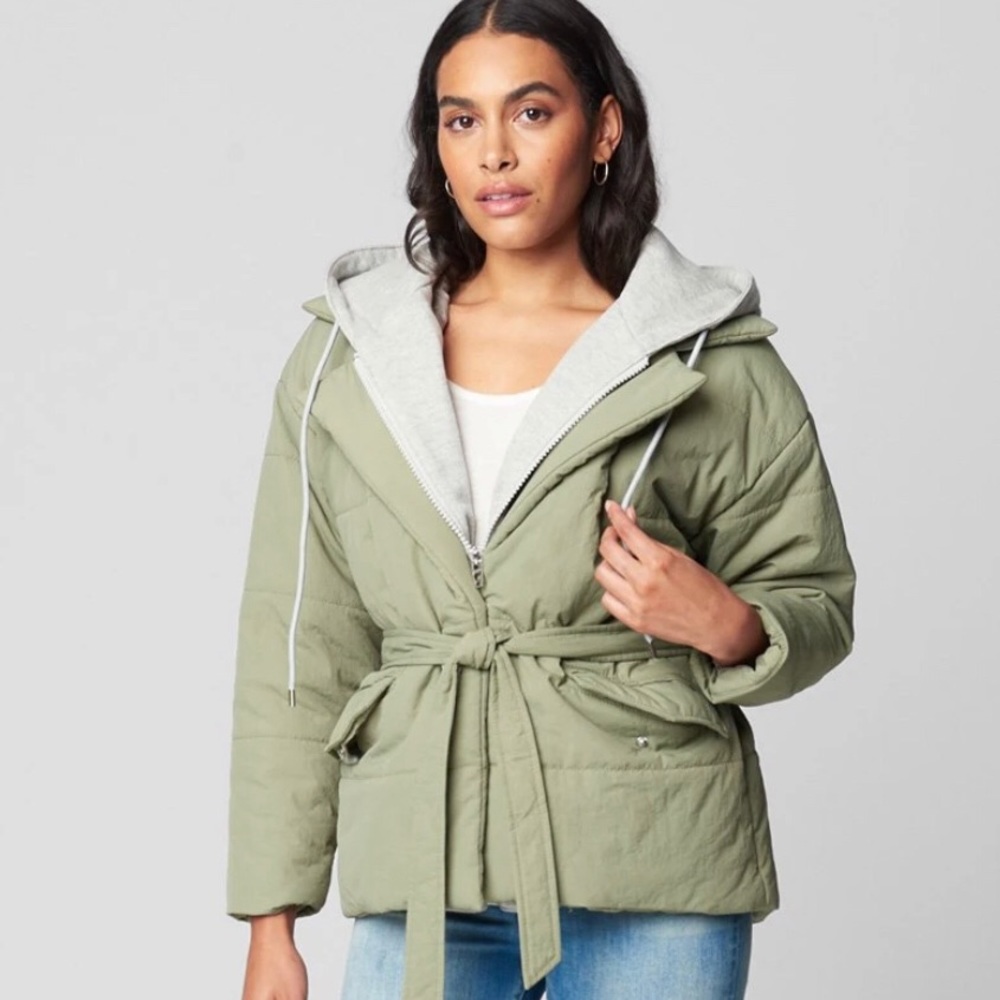BlankNYC Hooded Quilted Wrap Jacket in Fair Shake